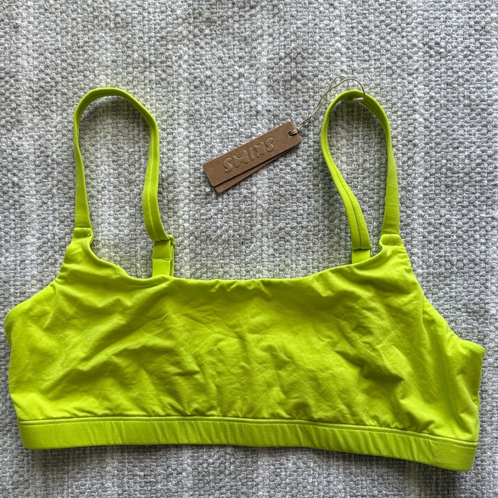NWT SKIMS Bright Lime : Scoop Bralette SZ L